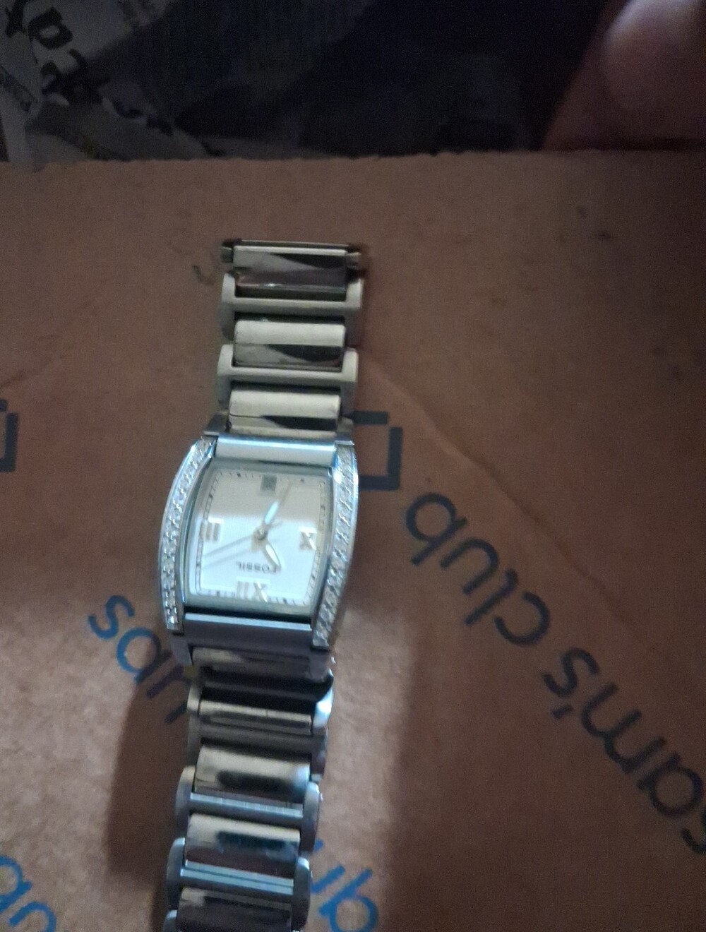 Fossil Silver Women's Bracelet Watch with Crystal Accents
